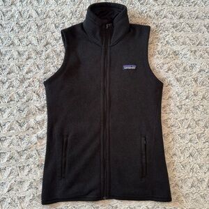 Patagonia Black Fleece Sweater Vest Zip Up With Pockets XS